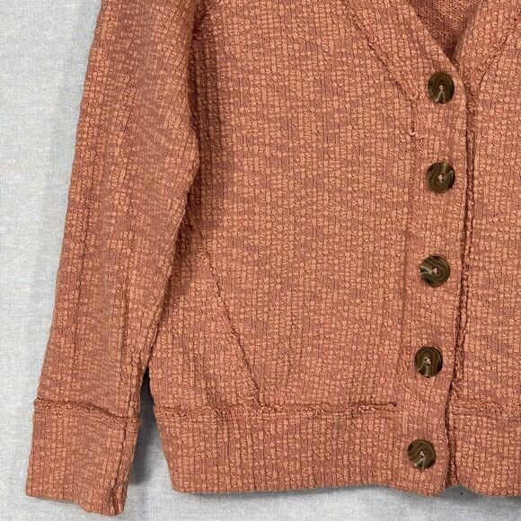 Vince Camuto Two Cardigan Women S Orange Textured Stretch Knit Long Sleeve C06 - Picture 8 of 14